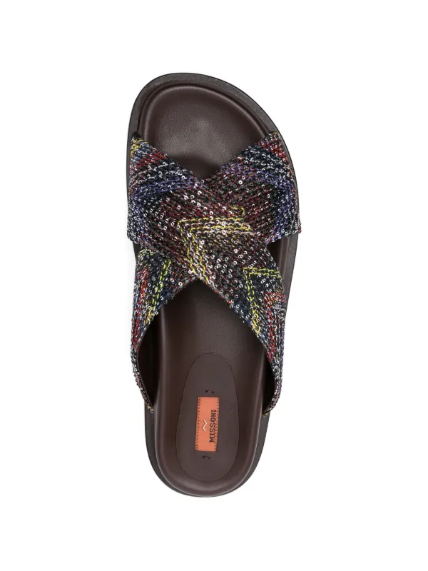 Missoni クロスストラップ サンダル | ブラック | FARFETCH JP