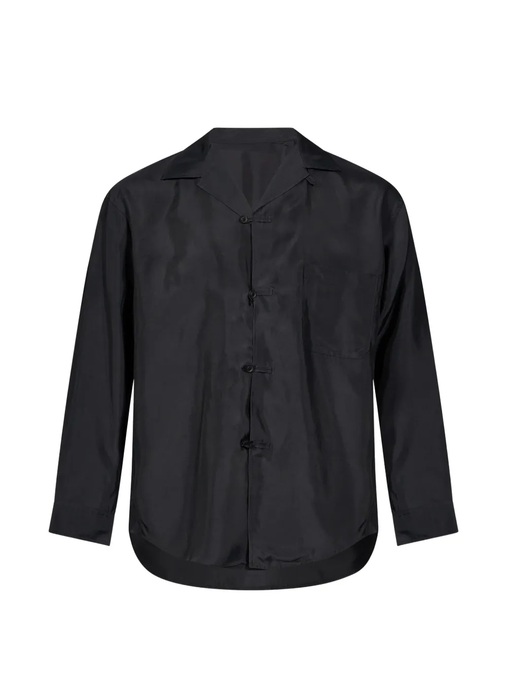 Yohji Yamamoto frog-fastening chest-pocket shirt - Black