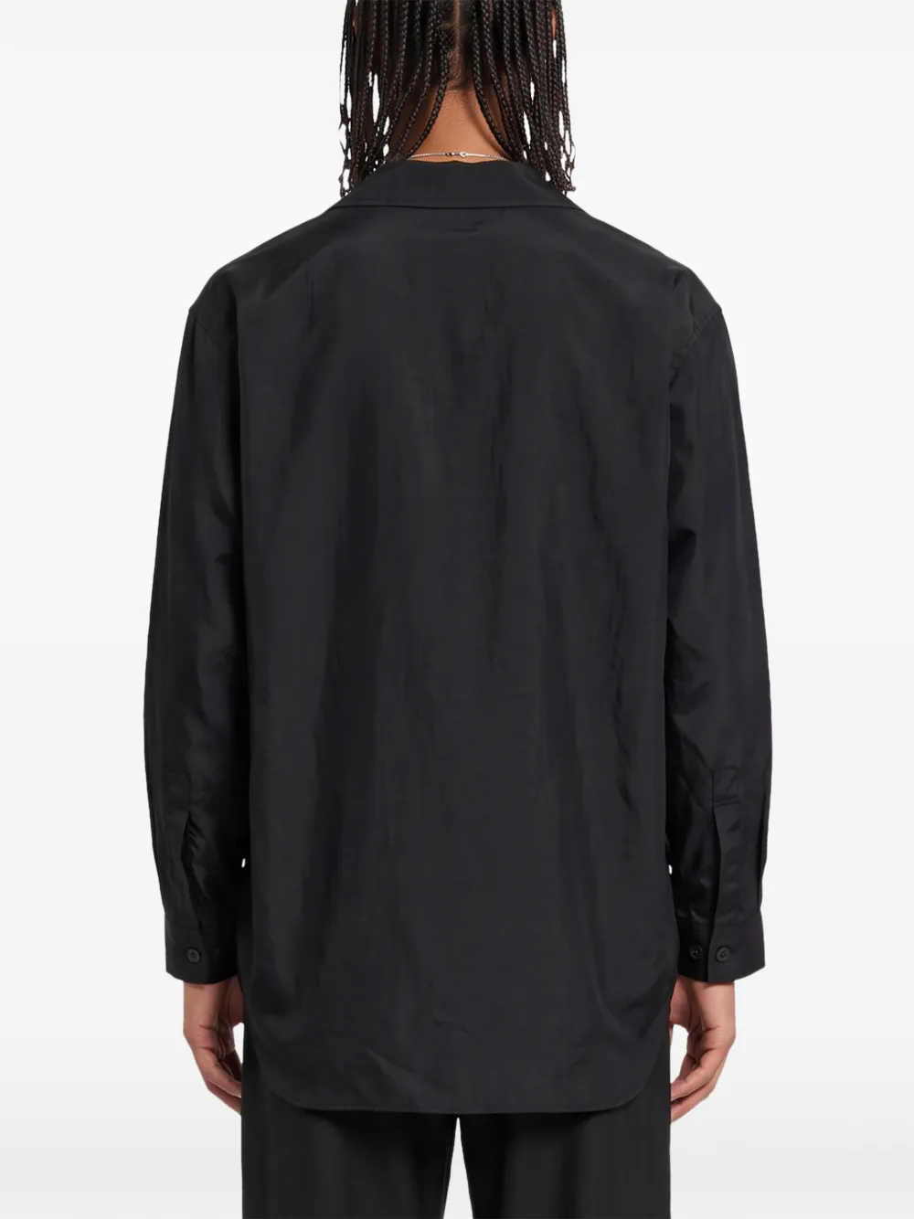 Yohji Yamamoto Overhemd met borstzak en kikkersluiting Zwart