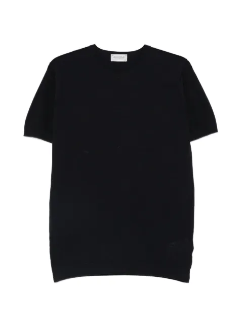 John Smedley pique-knit ribbed-trim T-shirt