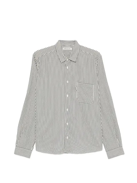 YMC Curtis striped chest-pocket shirt