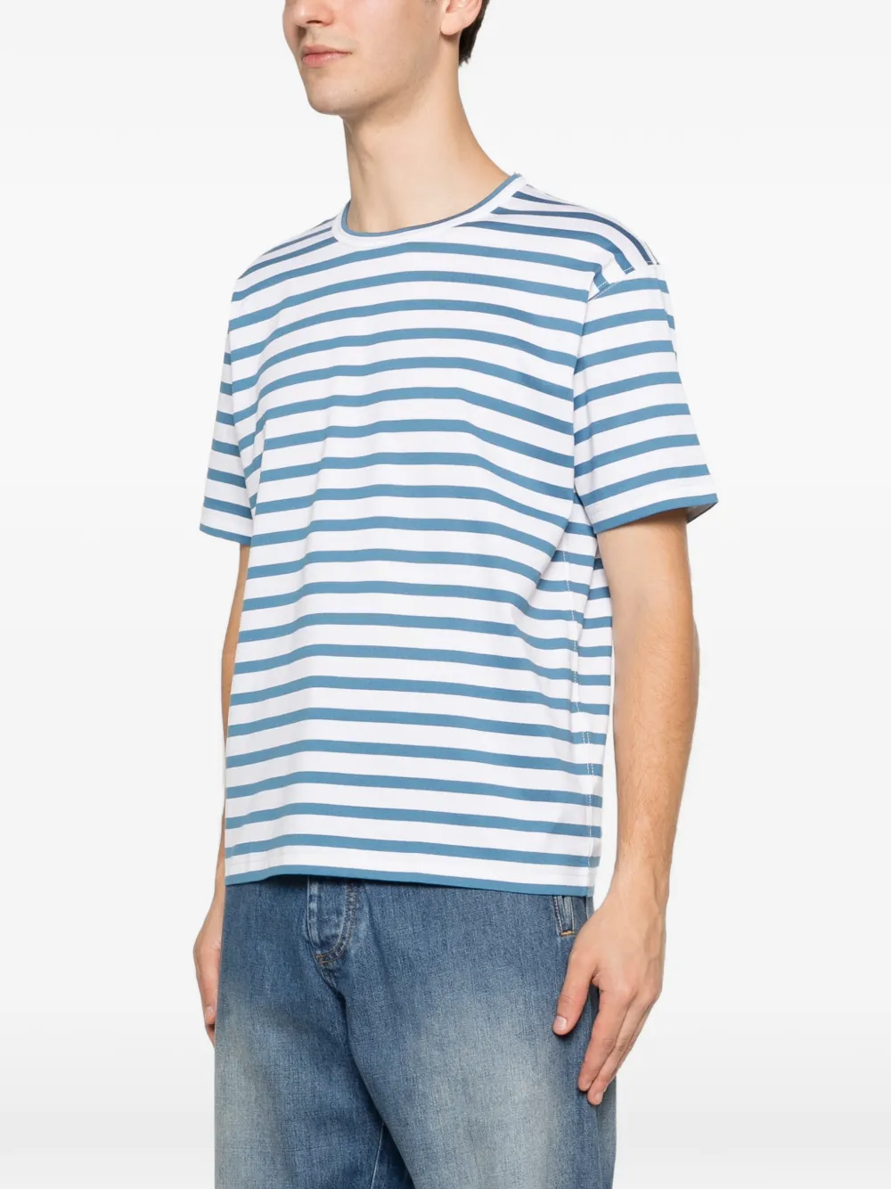 Junya Watanabe MAN Gestreept T-shirt Blauw