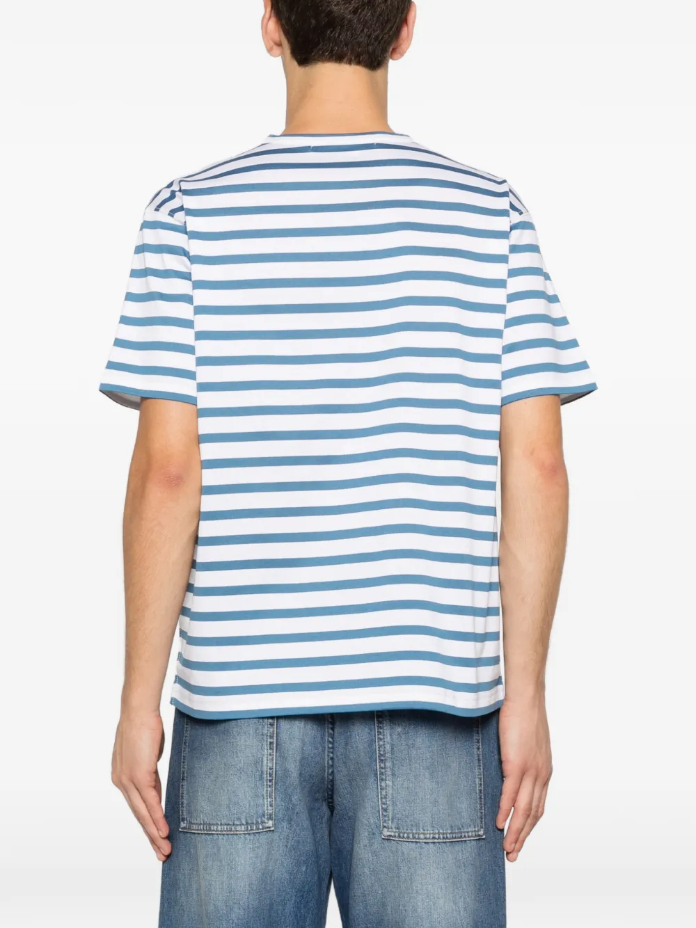 Junya Watanabe MAN Gestreept T-shirt Blauw