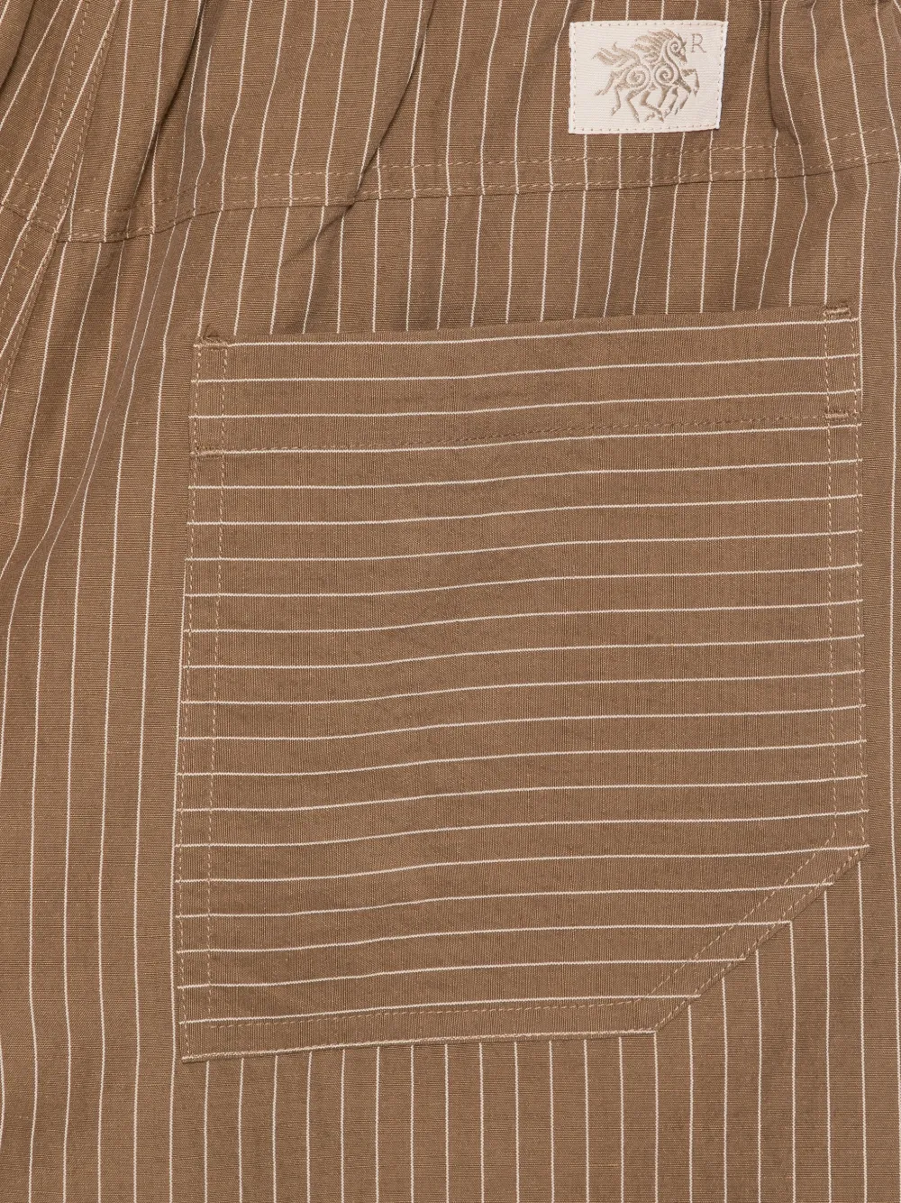  Ranra Striped Pocket Shorts - Brown 