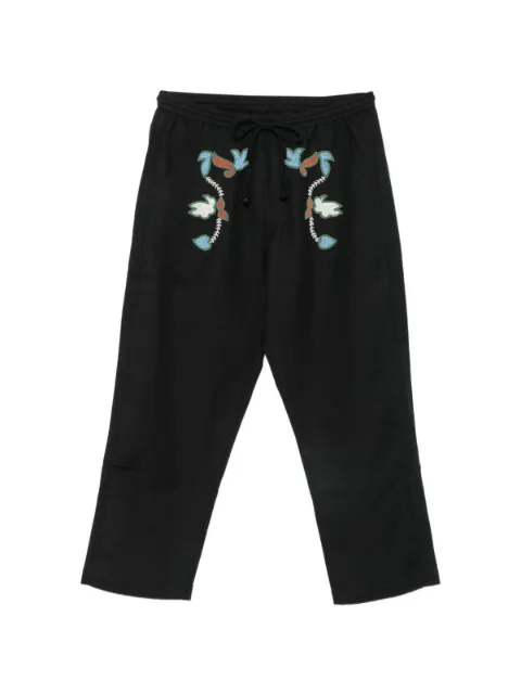 Baziszt shorts con pájaros bordados