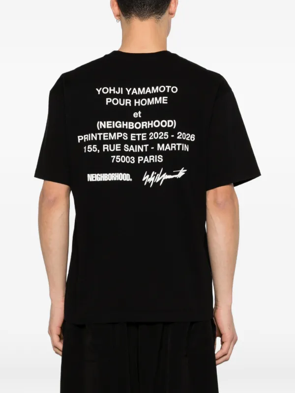 Yohji Yamamoto 黒 Tシャツ Yohji Yamamoto x Neighborhood Tシャツ | ブラック | FARFETCH JP