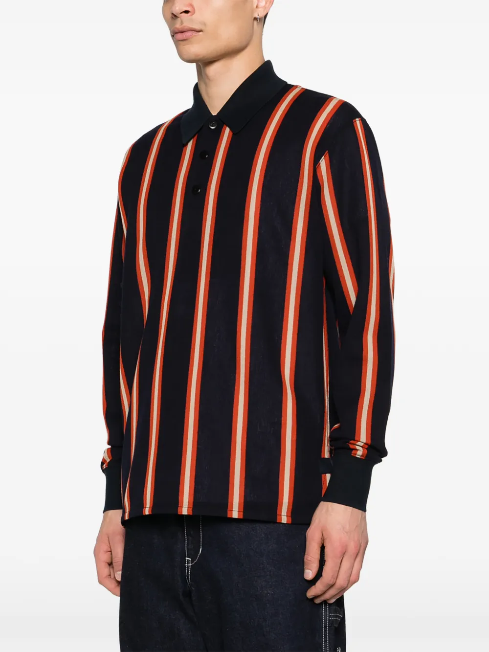 Junya Watanabe MAN Gestreept poloshirt Blauw