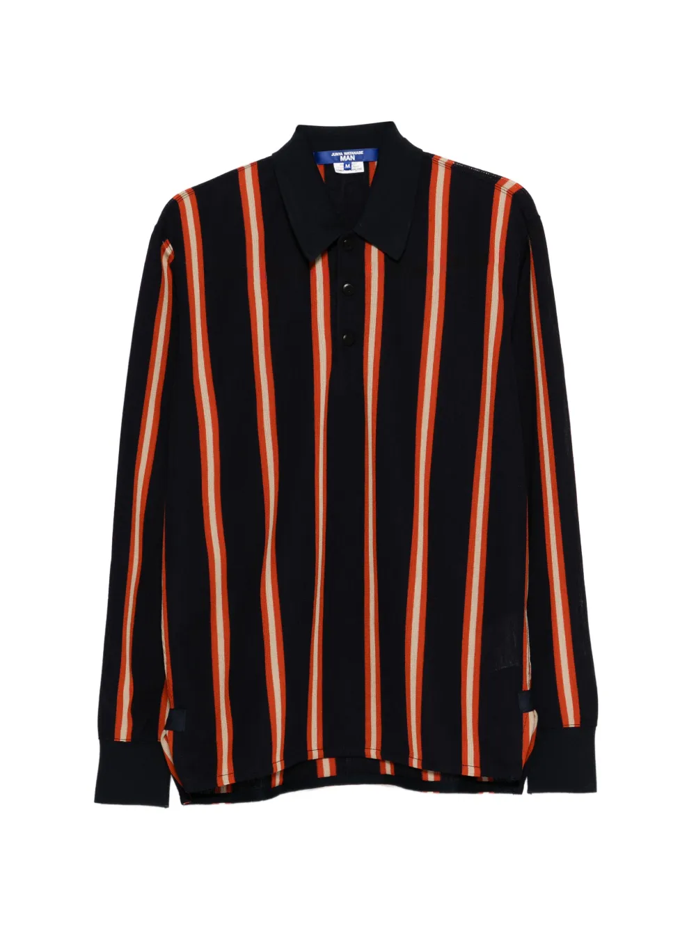 Junya Watanabe MAN striped long-sleeve polo shirt - Blu