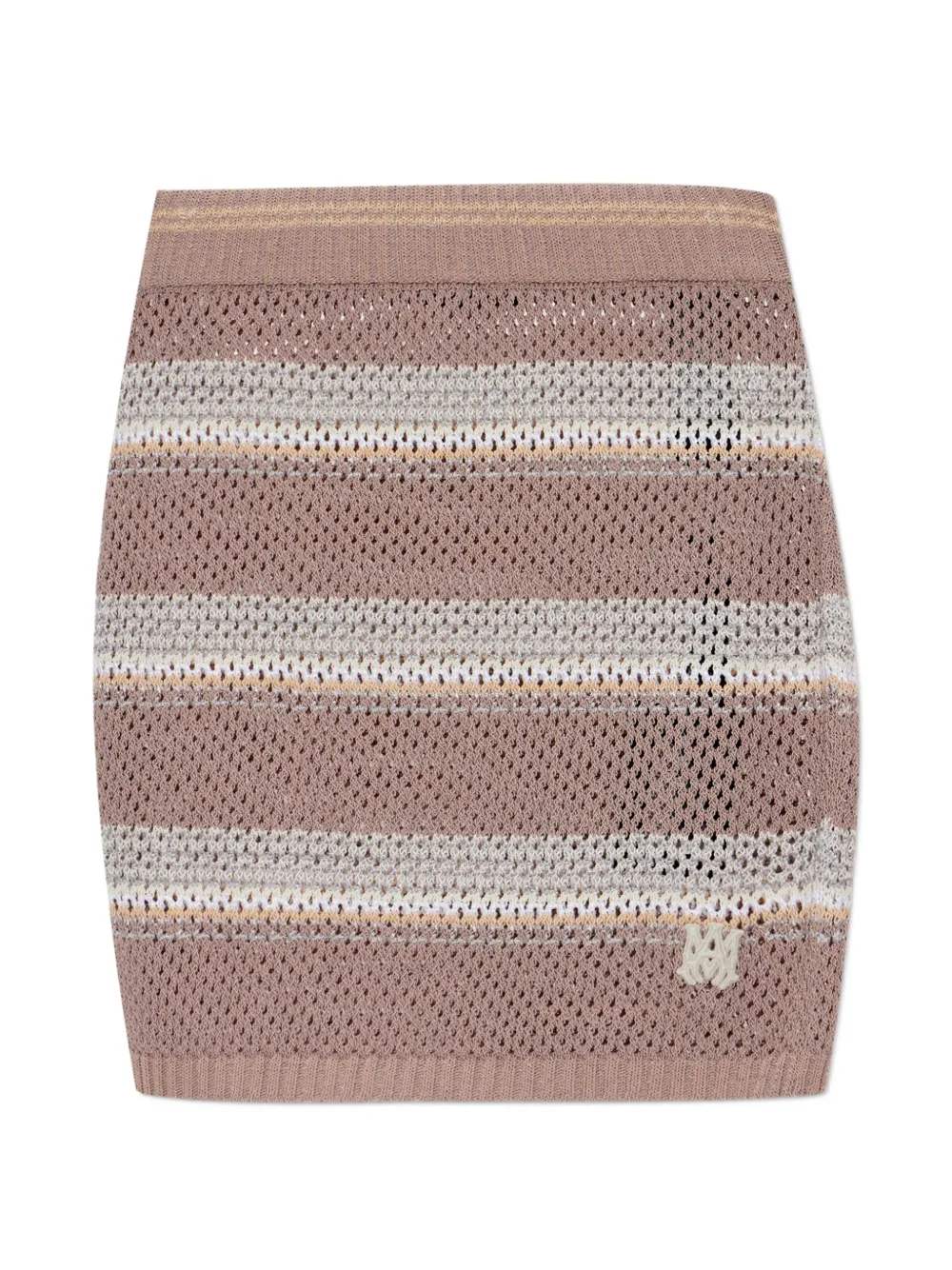 AMIRI Crochet striped mini skirt - Toni neutri