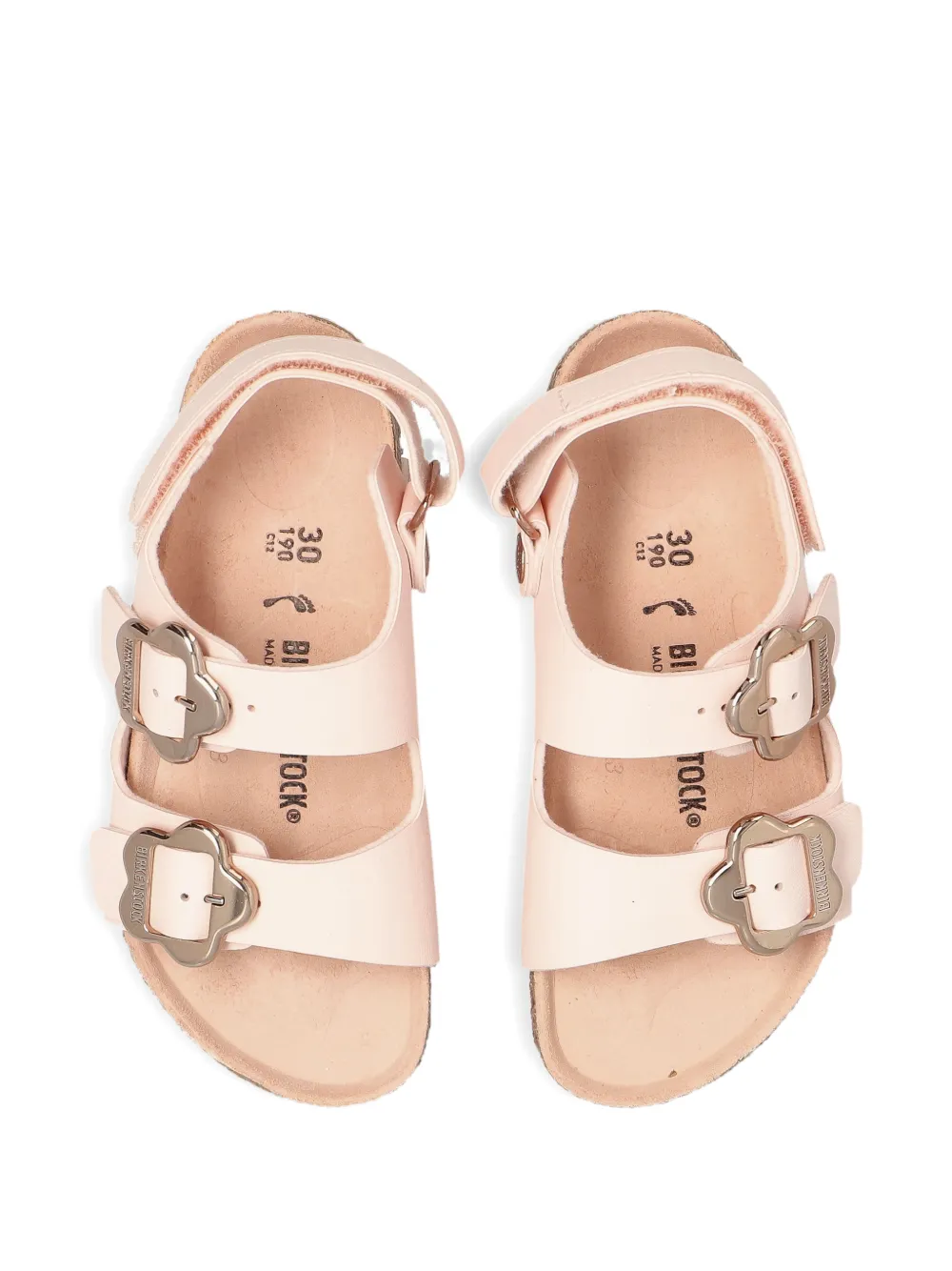 Birkenstock Kids Milano flower-buckle sandal Roze