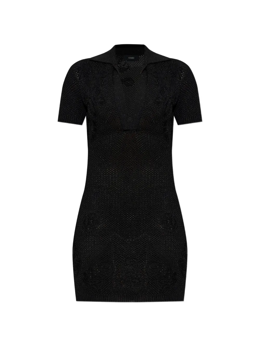 AMIRI V-neck knitted mini dress - Nero