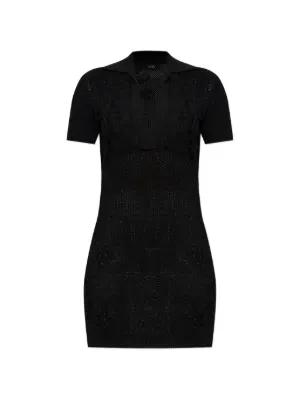 Balmain button-embellished ribbed-knit Dress | Black | FARFETCH