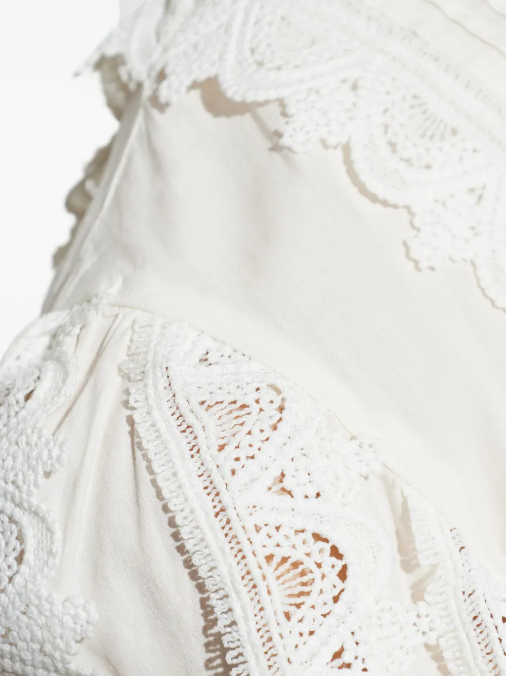 AllSaints Hart top met ballonmouwen en kant Wit