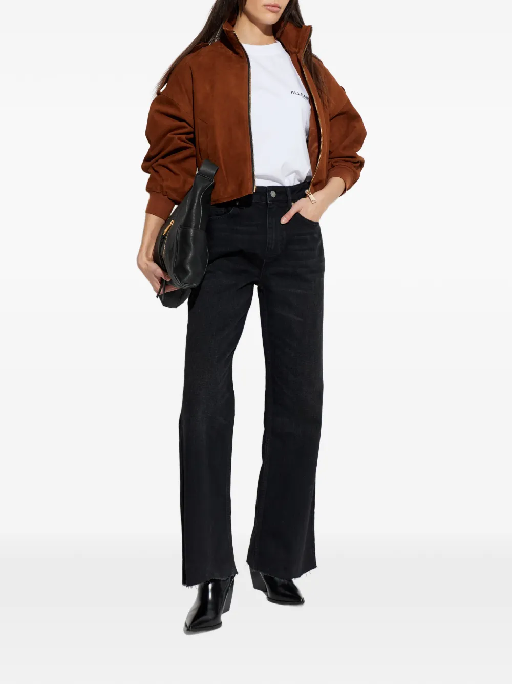  Allsaints Ember Flared Denim Jeans - Black 