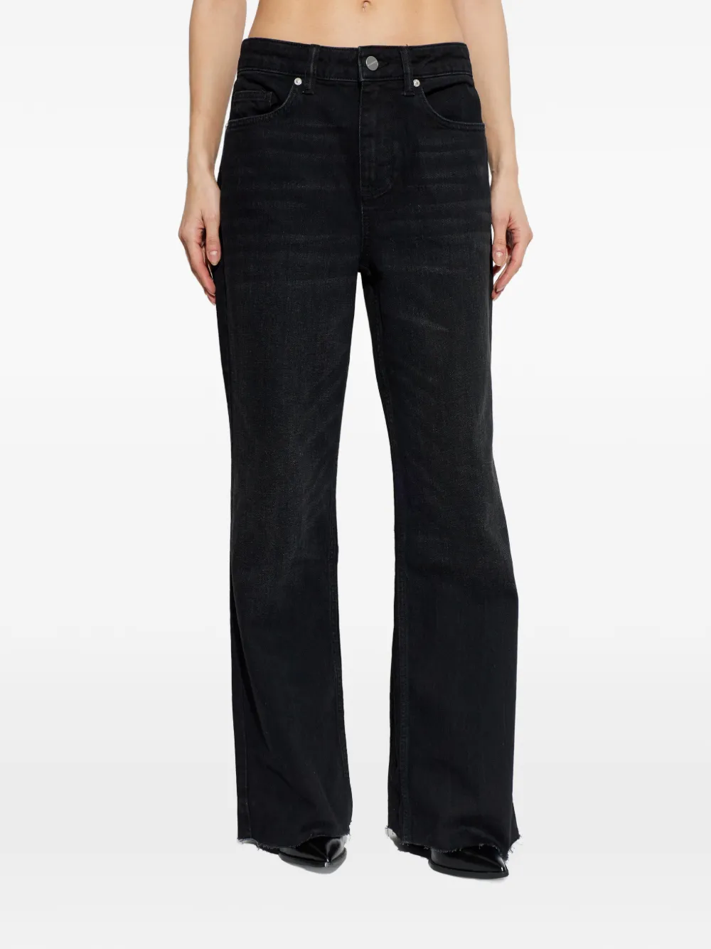  Allsaints Ember Flared Denim Jeans - Black 
