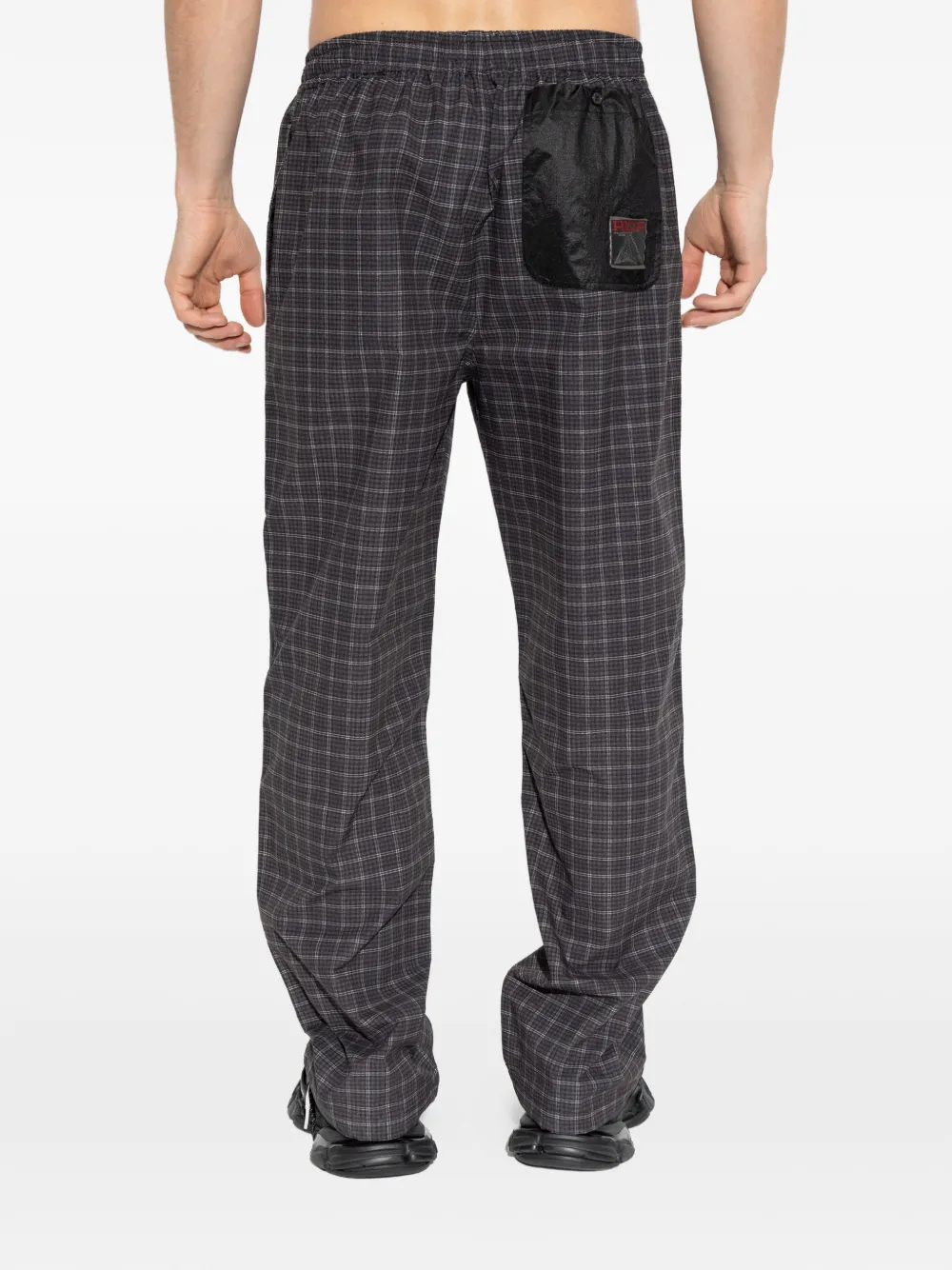 ROA Broek met geometrische vlakken Grijs