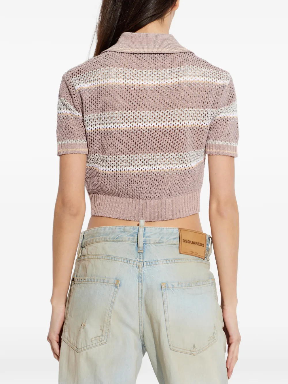 AMIRI Gestreepte polotop met knopen Roze