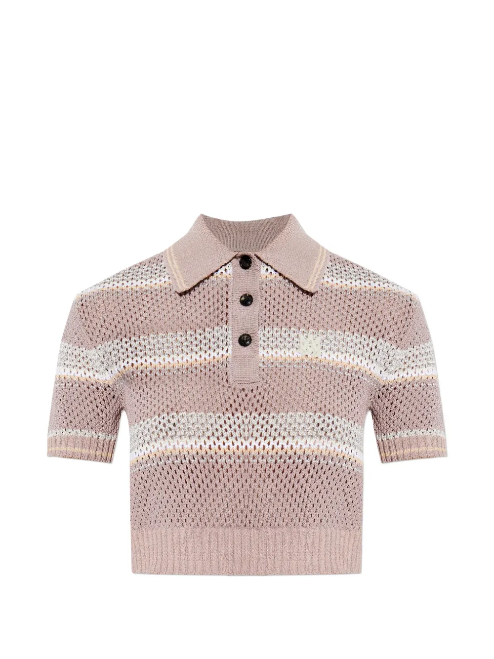 AMIRI buttoned striped polo top - Rosa