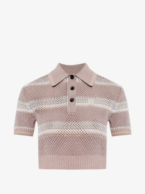 AMIRI Ma stripe crochet polo