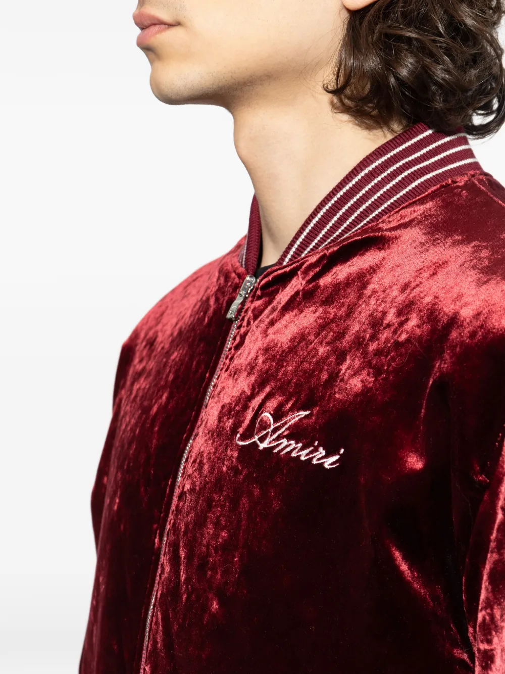 AMIRI Bones fluwelen bomberjack Rood