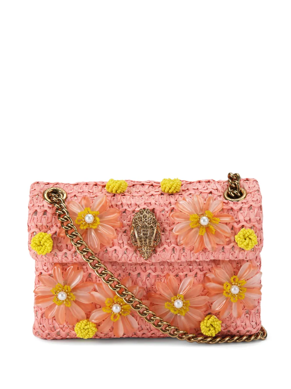 Kurt Geiger London mini Raffia Kensington shoulder bag - Rosa