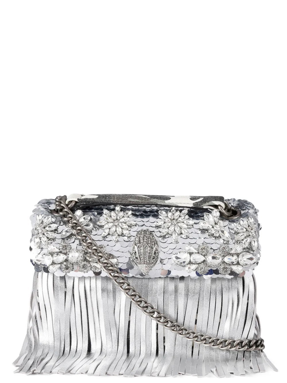 Kurt Geiger London medium Kensington Fringe shoulder bag - Argento