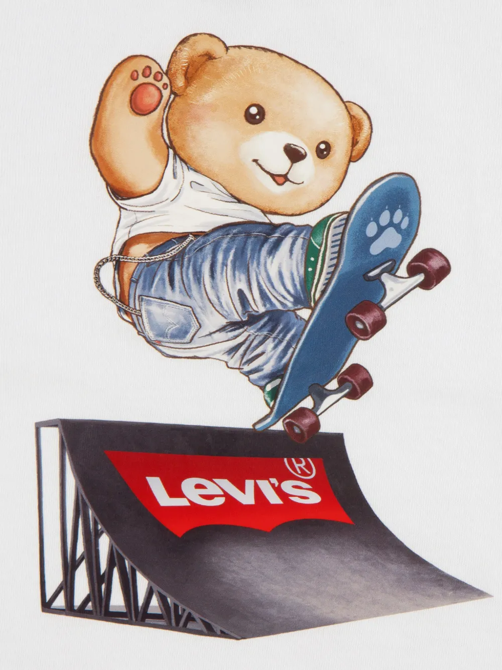 Levi's Kids Shortsset met grafische teddyprint Wit