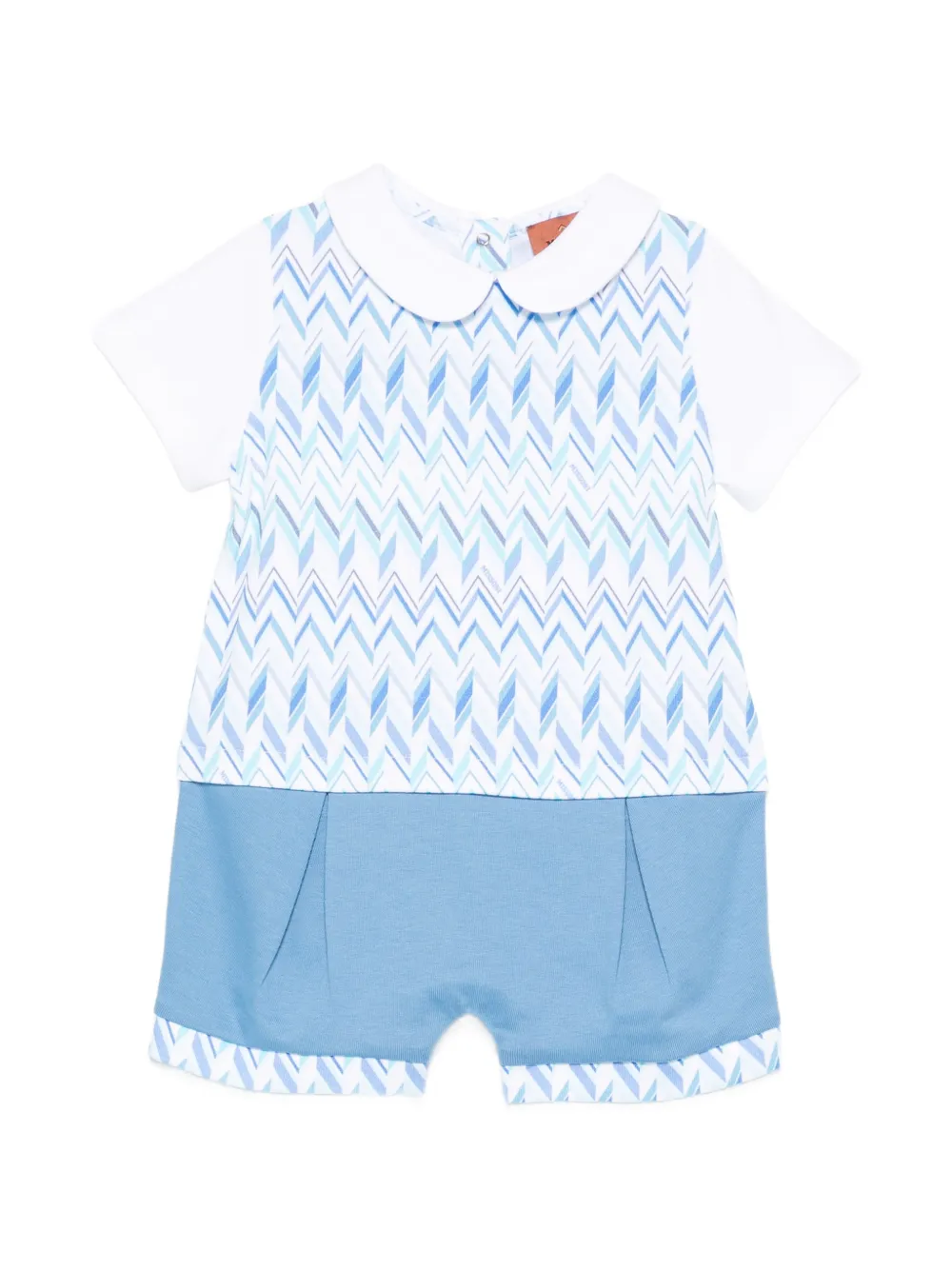 Missoni Kids short-sleeves rompers - Blu