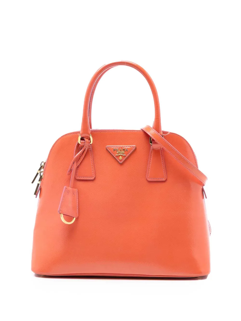 Prada Pre-Owned Borsa a tracolla Promenade piccola in pelle Saffiano Vernice 2021-2025 - Arancione