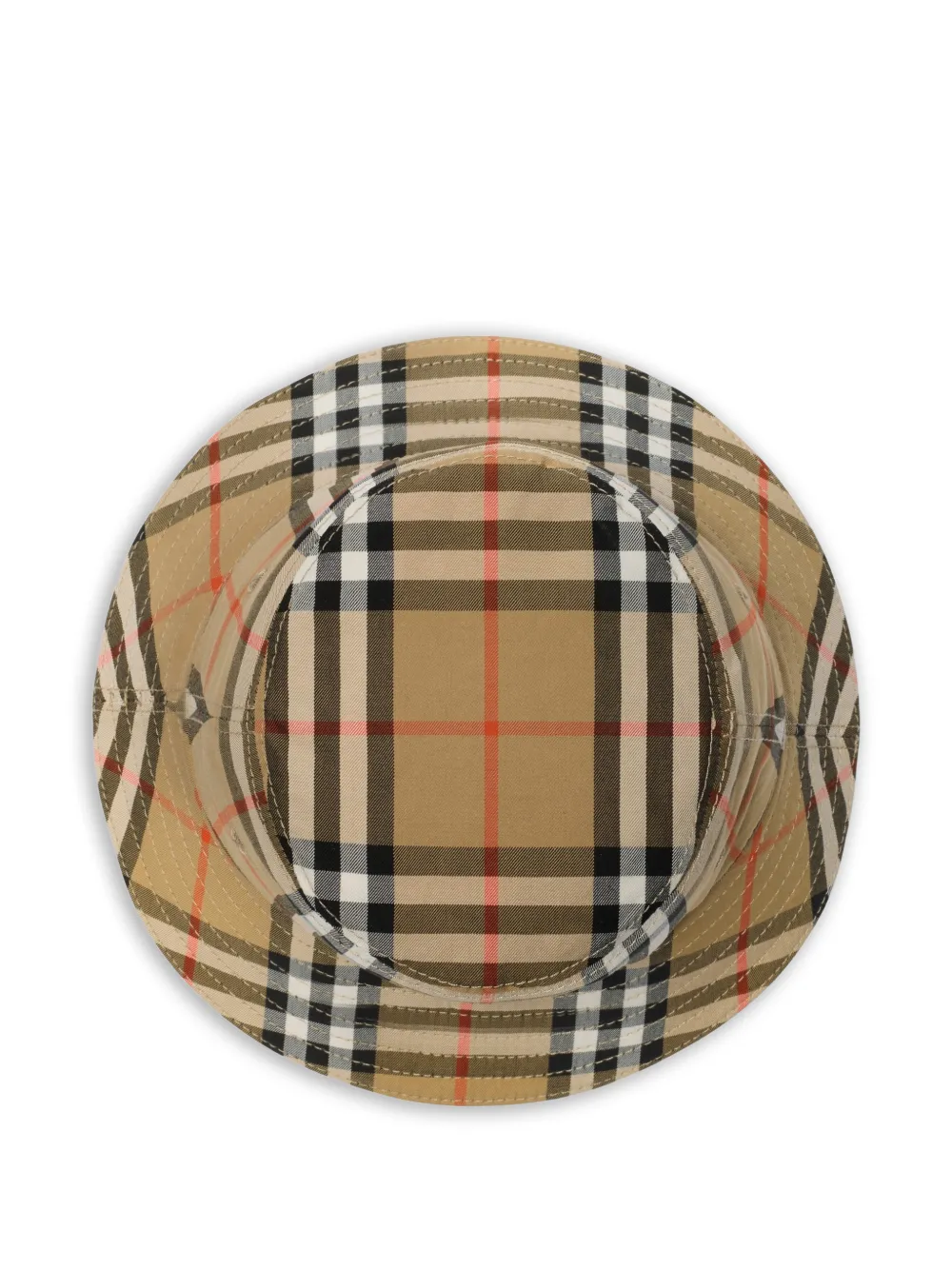 Burberry Kids Geruite katoenen vissershoed Beige