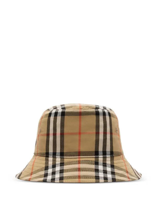 Burberry キッズ　バケットハット Burberry Kids チェック バケットハット | ニュートラル | FARFETCH JP
