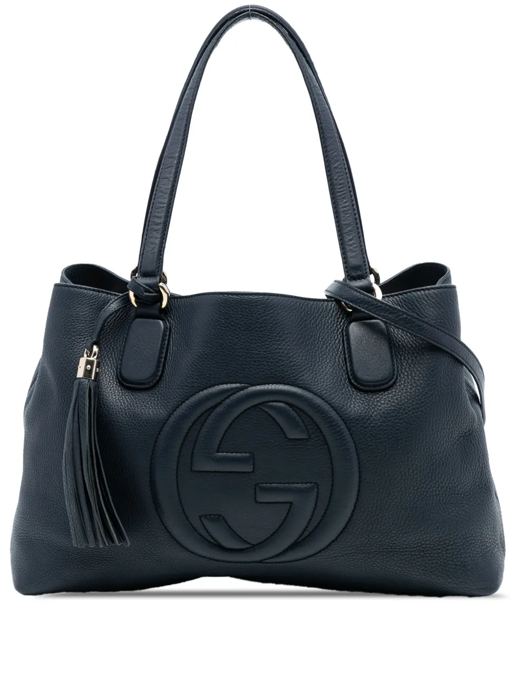 Gucci Pre-Owned Borsa a tracolla Soho Working media in pelle di vitello zigrinata 2016-2026 - Blu