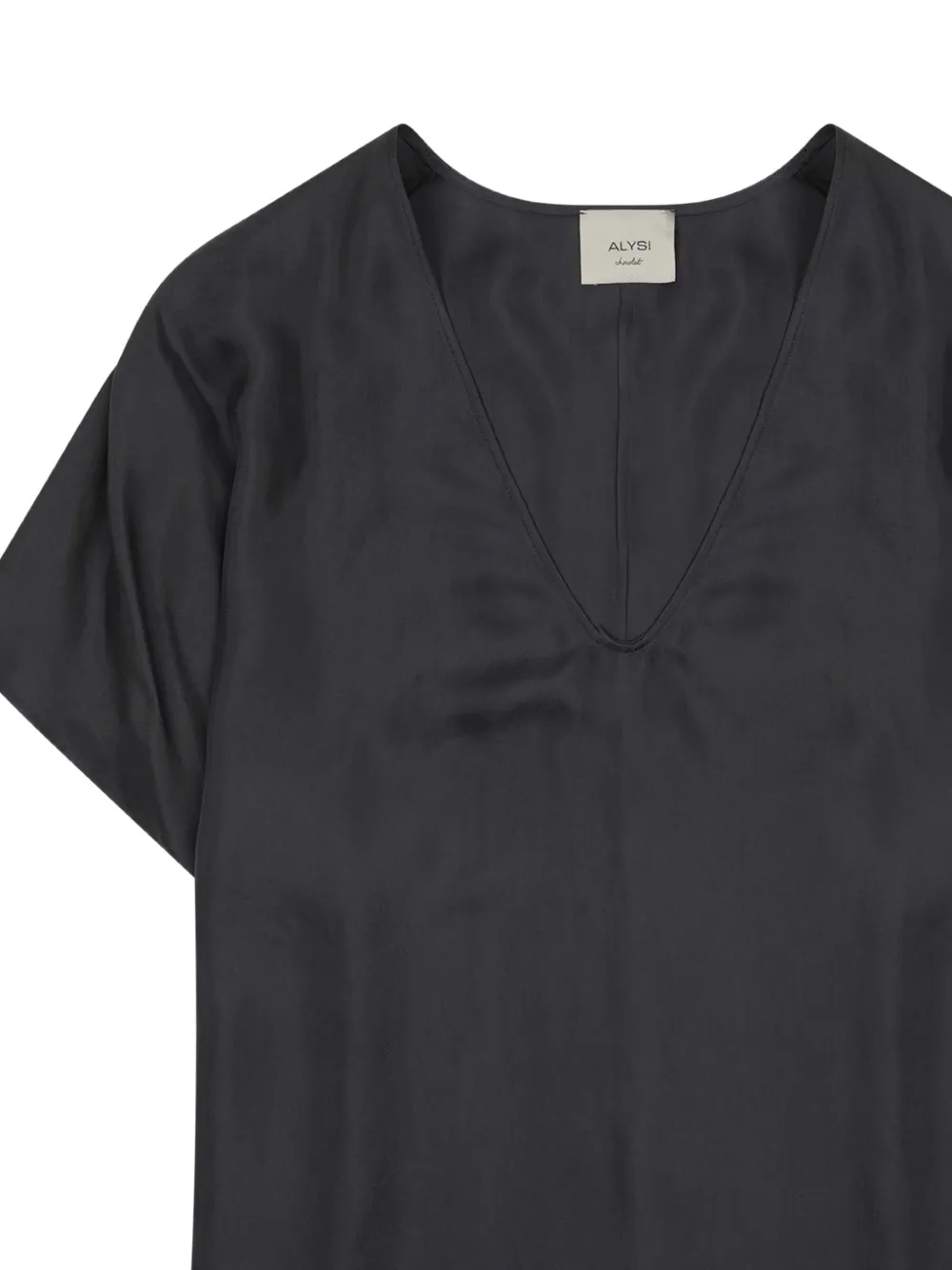 Alysi Zijden blouse Grijs