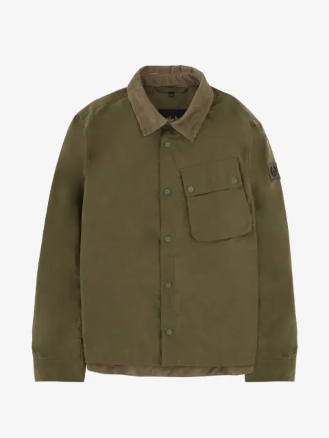 Belstaff جاكيت قطن 'غراوند' بياقة مخملية مضلعة