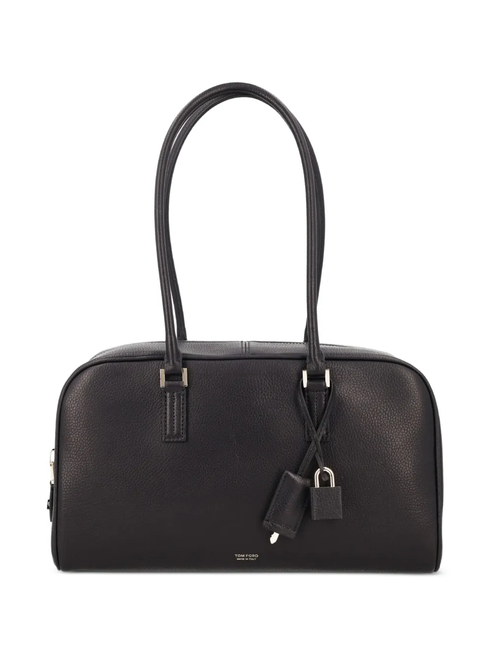 TOM FORD padlock leather tote bag - Nero