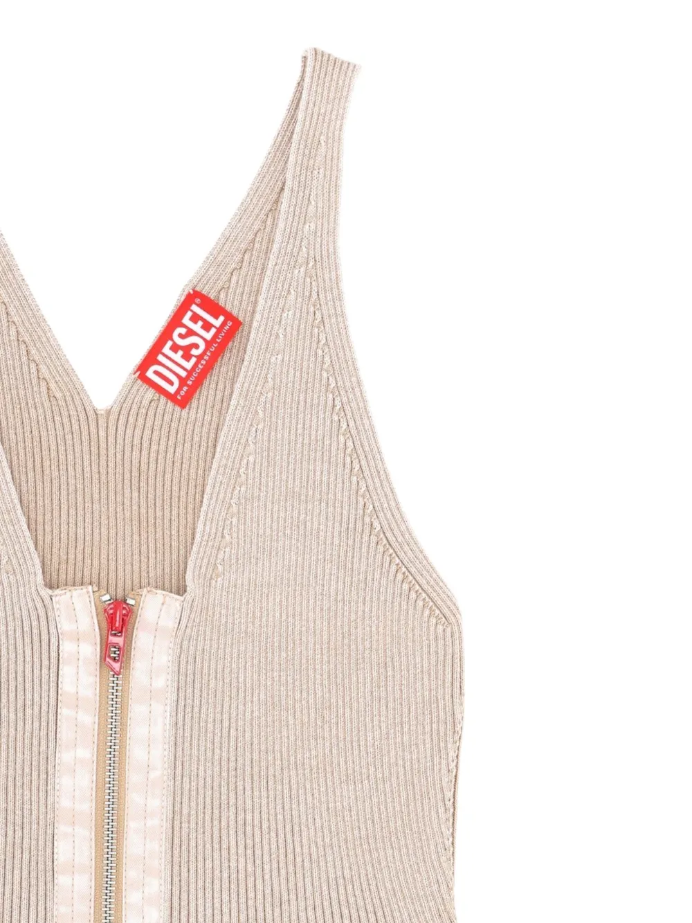 Diesel V-neck Pocket Cotton Top - Neutrals 