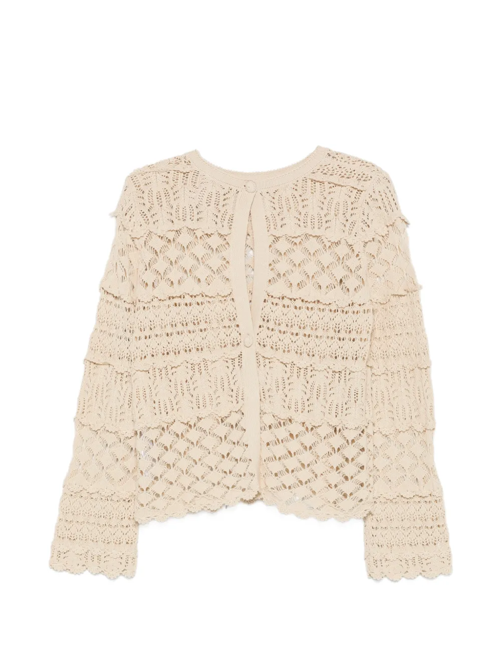  Semicouture Tiered Crochet Cardigan - Neutrals 
