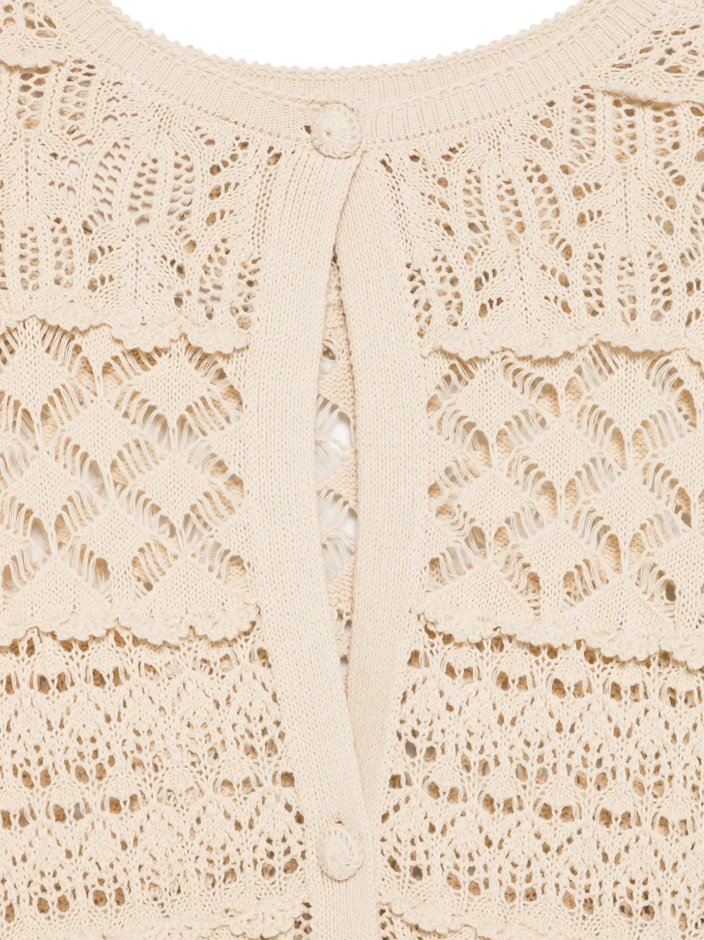  Semicouture Tiered Crochet Cardigan - Neutrals 