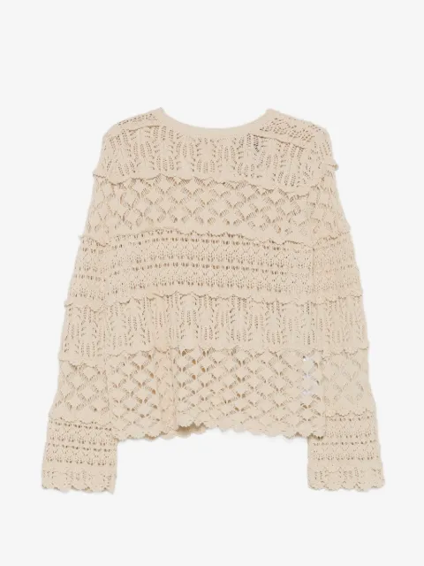 Semicouture cárdigan de crochet a capas