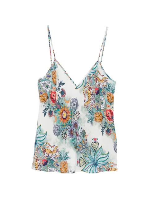 Just Cavalli blusa con cuello en V y estampado floral