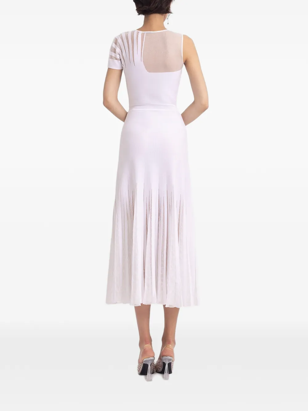 Gemy Maalouf Flared midi-jurk Wit