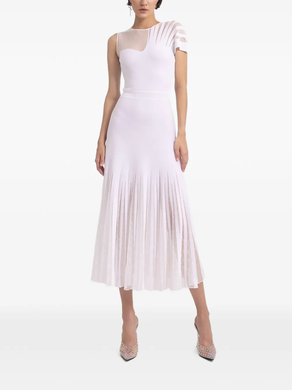 Gemy Maalouf Flared midi-jurk Wit