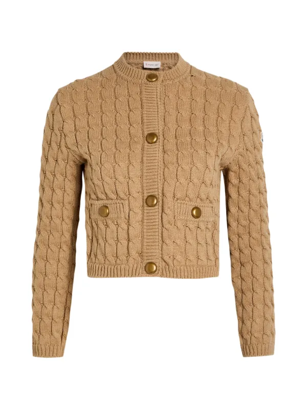 Moncler ケーブルニット カーディガン | ニュートラル | FARFETCH JP