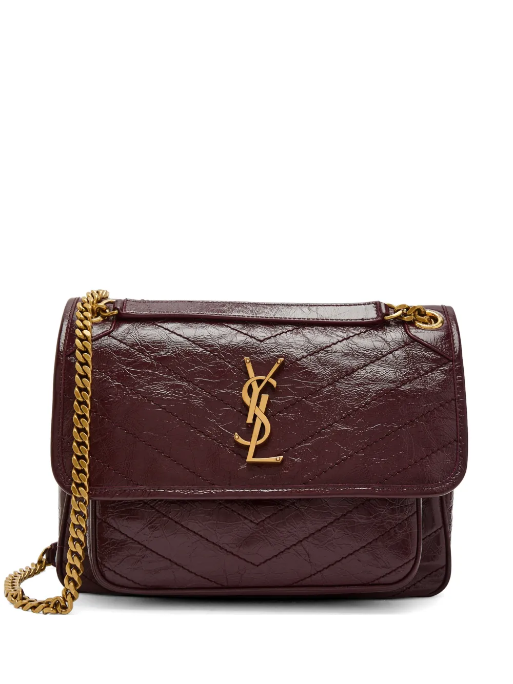 Saint Laurent Niki chevron chain shoulder bag - Rot