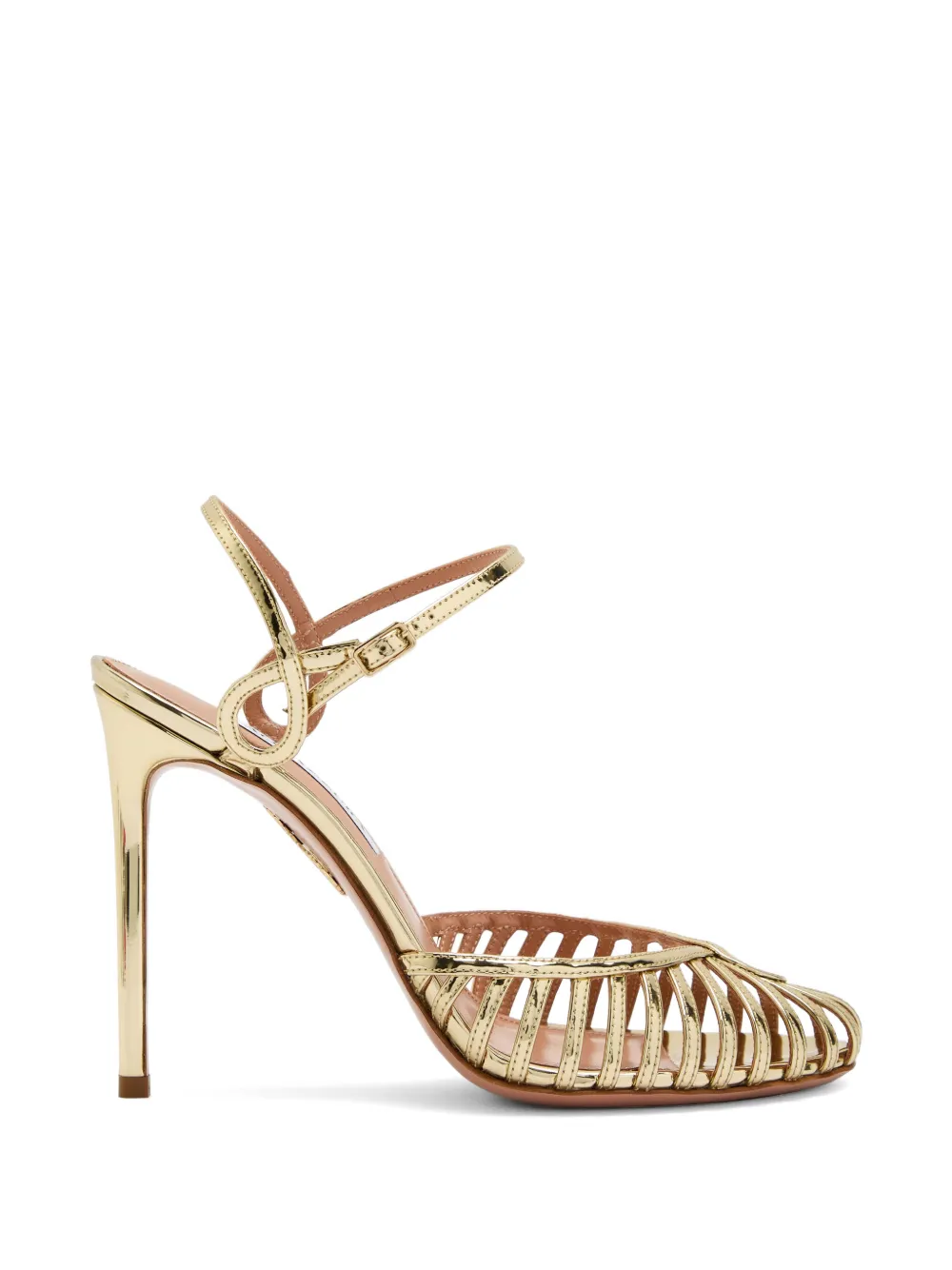 Aquazzura Sweet Surrender 105 metallic leren pumps Goud