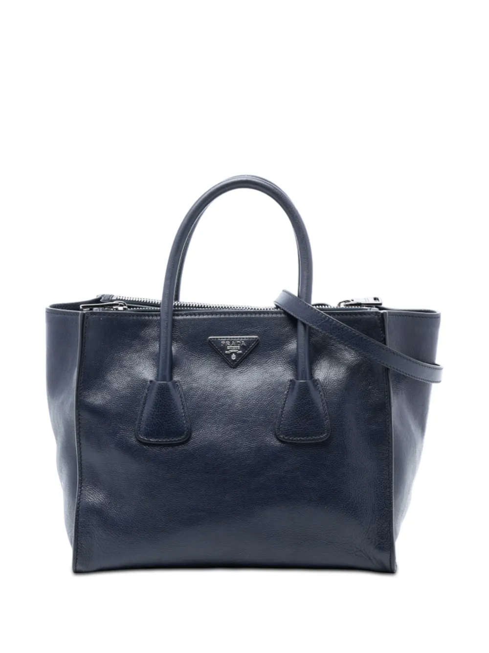 Prada Pre-Owned 2000-2025 Glace Calf Twin Pocket Double Handle satchel - Blu