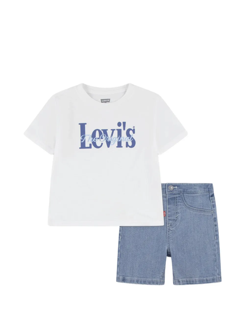 Levi's Kids logo-print shorts set - Blu
