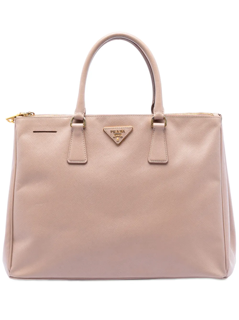 Prada Pre-Owned Borsa tote Lux Galleria grande in pelle Saffiano con doppia zip 2010-2025 - Marrone