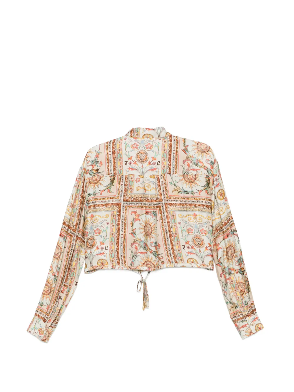  Just Cavalli Tie Detail Floral Blouse - Neutrals 