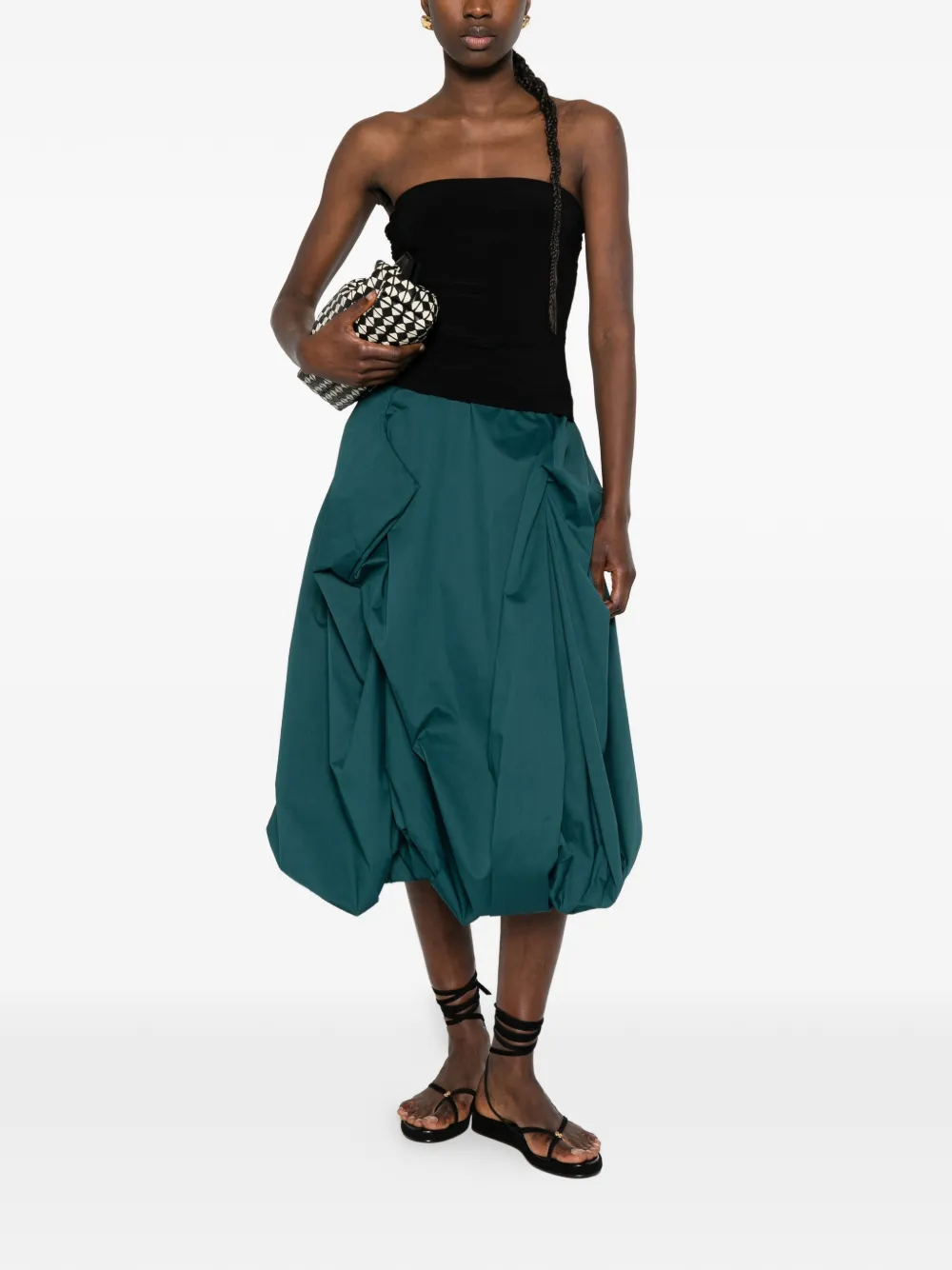  Norma Kamali Ruched Sleeveless Top - Black 